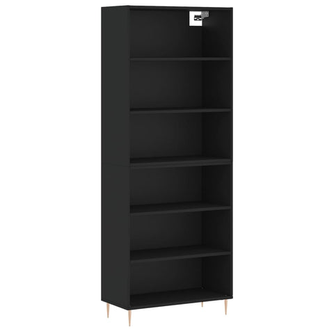 vidaXL Highboard Schwarz 69,5x32,5x180 cm Holzwerkstoff