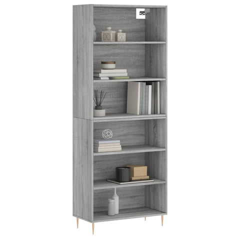 vidaXL Highboard Betongrau 69,5x32,5x180 cm Holzwerkstoff