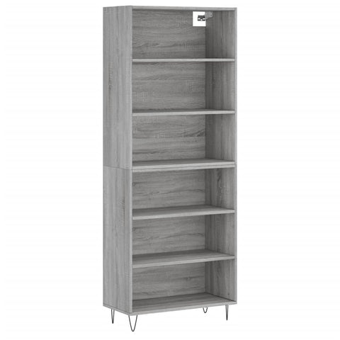 vidaXL Highboard Grau Sonoma 69,5x32,5x180 cm Holzwerkstoff