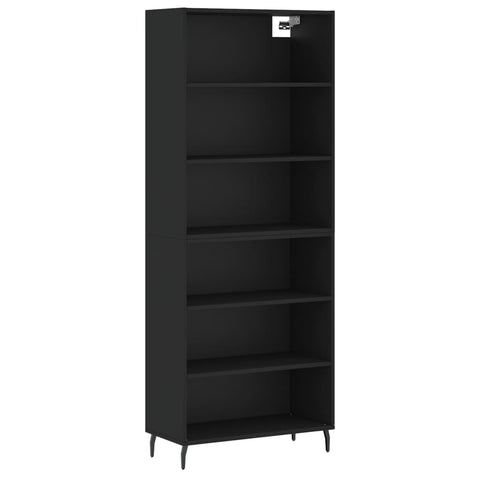 vidaXL Highboard Schwarz 69,5x32,5x180 cm Holzwerkstoff