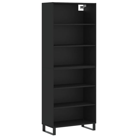 vidaXL Highboard Schwarz 69,5x32,5x180 cm Holzwerkstoff