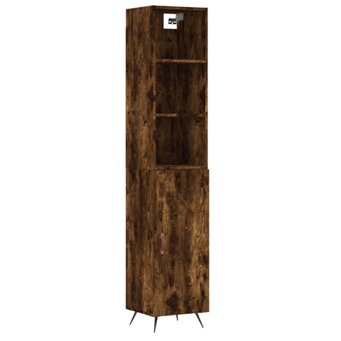 vidaXL Highboard Räuchereiche 34,5x34x180 cm Holzwerkstoff