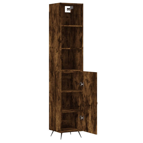 vidaXL Highboard Räuchereiche 34,5x34x180 cm Holzwerkstoff