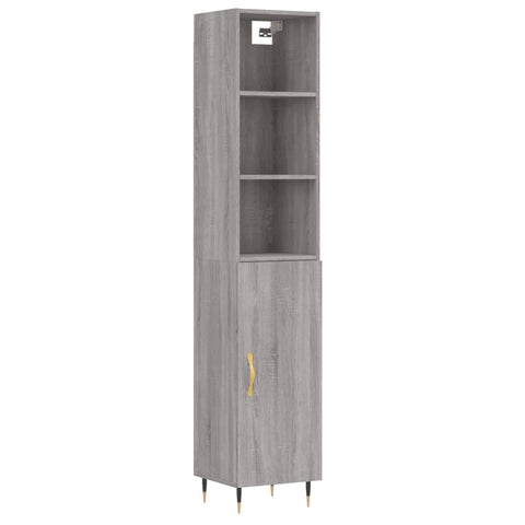 vidaXL Highboard Grau Sonoma 34,5x34x180 cm Holzwerkstoff