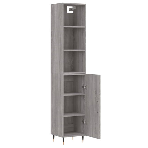 vidaXL Highboard Grau Sonoma 34,5x34x180 cm Holzwerkstoff