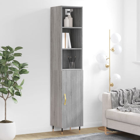 vidaXL Highboard Grau Sonoma 34,5x34x180 cm Holzwerkstoff