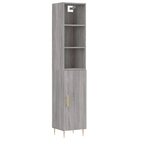 Highboard Grau Sonoma 34,5x34x180 cm Holzwerkstoff