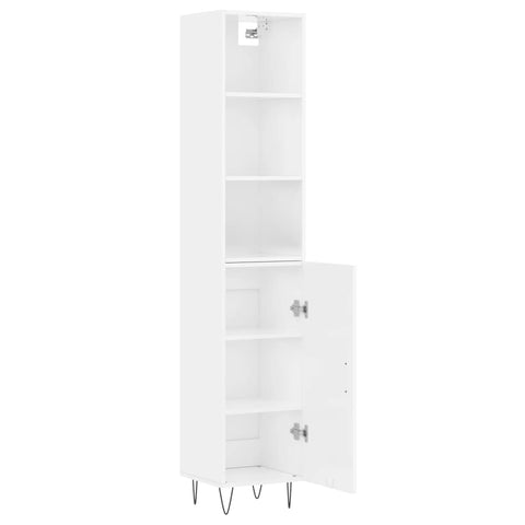 vidaXL Highboard Hochglanz-Weiß 34,5x34x180 cm Holzwerkstoff