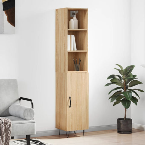 vidaXL Highboard Sonoma-Eiche 34,5x34x180 cm Holzwerkstoff