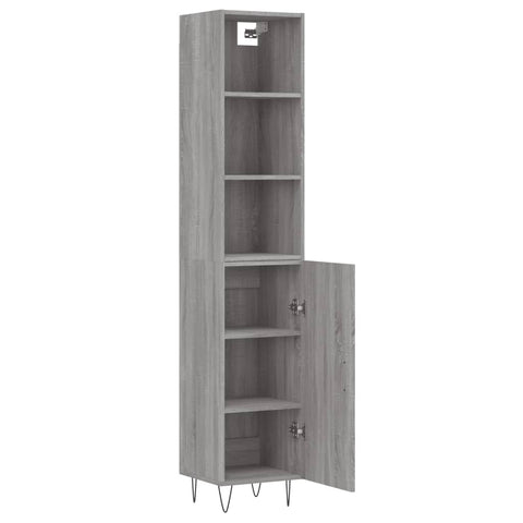 vidaXL Highboard Grau Sonoma 34,5x34x180 cm Holzwerkstoff