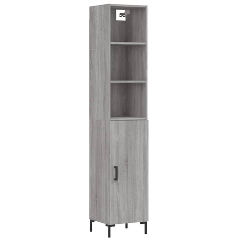 vidaXL Highboard Grau Sonoma 34,5x34x180 cm Holzwerkstoff