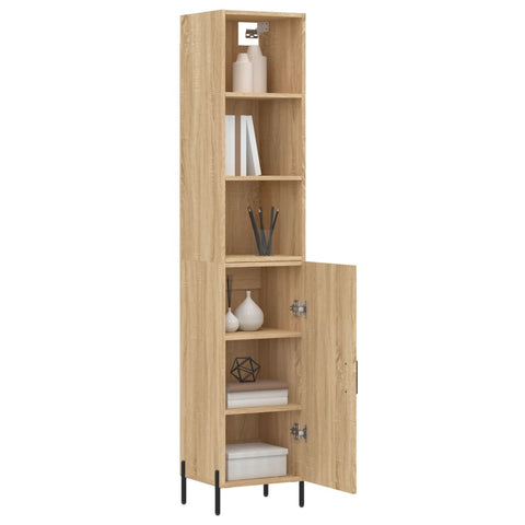 vidaXL Highboard Sonoma-Eiche 34,5x34x180 cm Holzwerkstoff