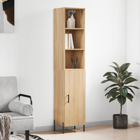 vidaXL Highboard Sonoma-Eiche 34,5x34x180 cm Holzwerkstoff