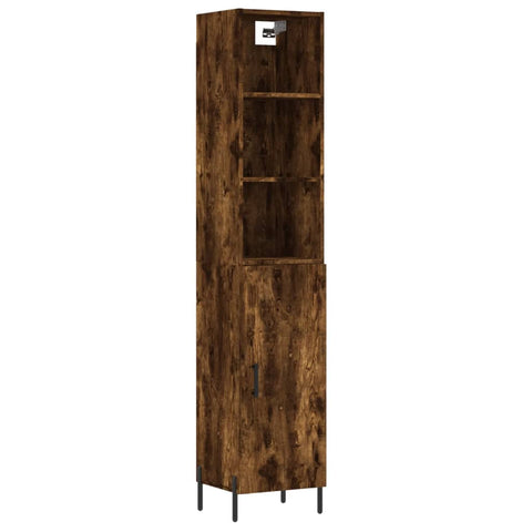 vidaXL Highboard Räuchereiche 34,5x34x180 cm Holzwerkstoff