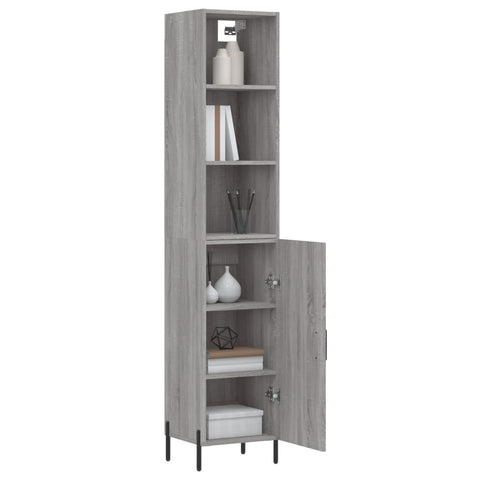 vidaXL Highboard Grau Sonoma 34,5x34x180 cm Holzwerkstoff