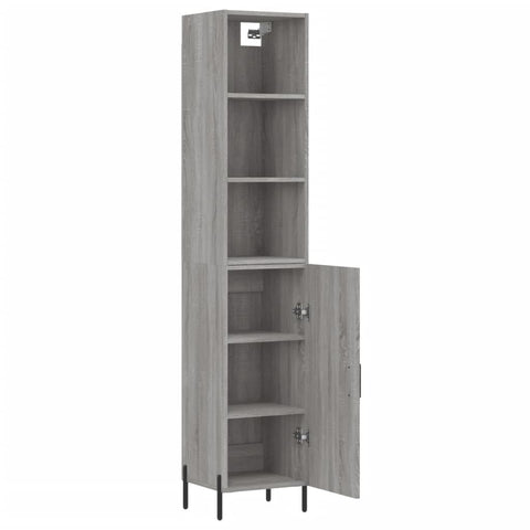 vidaXL Highboard Grau Sonoma 34,5x34x180 cm Holzwerkstoff