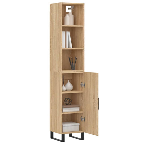 vidaXL Highboard Sonoma-Eiche 34,5x34x180 cm Holzwerkstoff