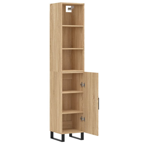 vidaXL Highboard Sonoma-Eiche 34,5x34x180 cm Holzwerkstoff