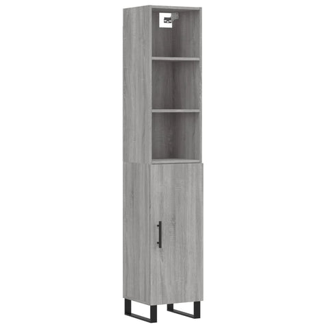 vidaXL Highboard Grau Sonoma 34,5x34x180 cm Holzwerkstoff