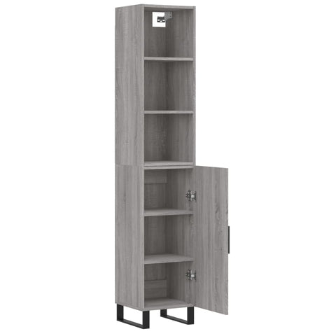 vidaXL Highboard Grau Sonoma 34,5x34x180 cm Holzwerkstoff