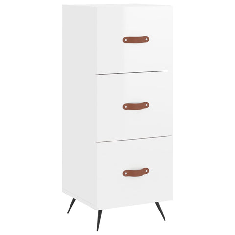 vidaXL Highboard Hochglanz-Weiß 34,5x34x180 cm Holzwerkstoff