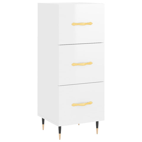 vidaXL Highboard Hochglanz-Weiß 34,5x34x180 cm Holzwerkstoff