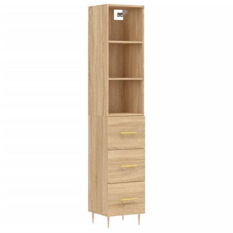 vidaXL Highboard Sonoma-Eiche 34,5x34x180 cm Holzwerkstoff