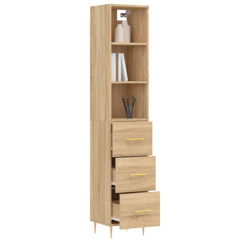 vidaXL Highboard Sonoma-Eiche 34,5x34x180 cm Holzwerkstoff