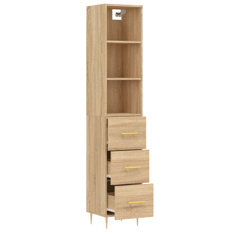 vidaXL Highboard Sonoma-Eiche 34,5x34x180 cm Holzwerkstoff