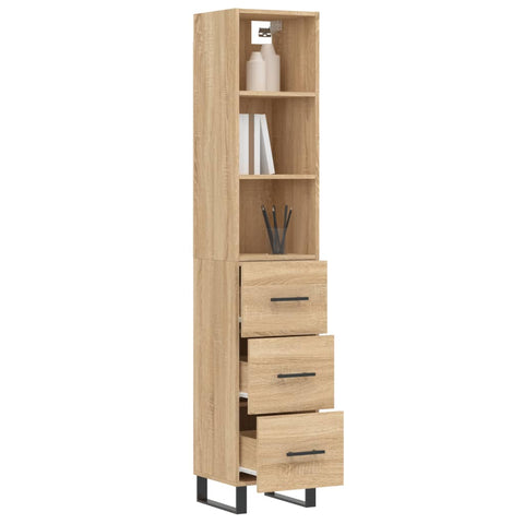 vidaXL Highboard Sonoma-Eiche 34,5x34x180 cm Holzwerkstoff