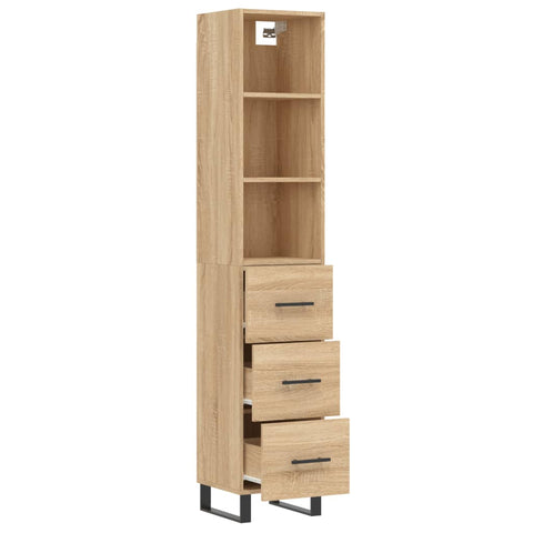 vidaXL Highboard Sonoma-Eiche 34,5x34x180 cm Holzwerkstoff