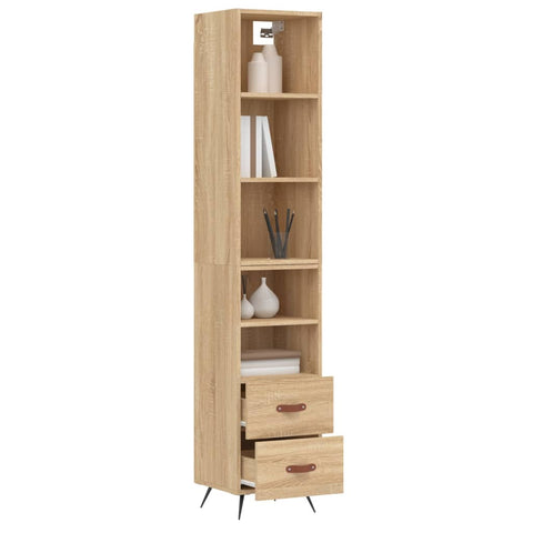 vidaXL Highboard Sonoma-Eiche 34,5x34x180 cm Holzwerkstoff