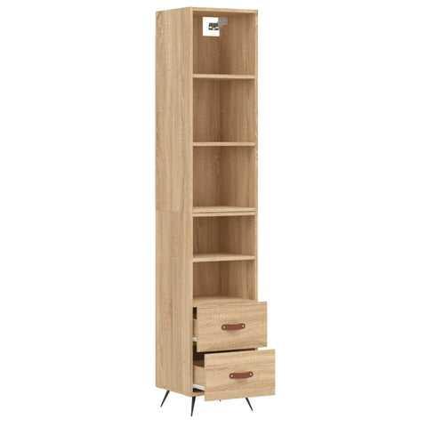 vidaXL Highboard Sonoma-Eiche 34,5x34x180 cm Holzwerkstoff