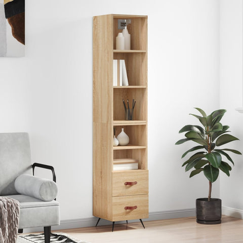 vidaXL Highboard Sonoma-Eiche 34,5x34x180 cm Holzwerkstoff