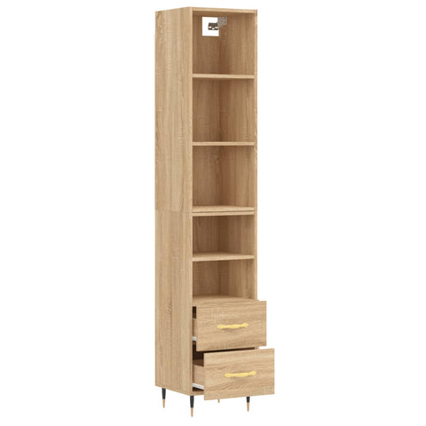 vidaXL Highboard Sonoma-Eiche 34,5x34x180 cm Holzwerkstoff