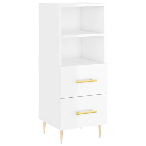 vidaXL Highboard Hochglanz-Weiß 34,5x34x180 cm Holzwerkstoff