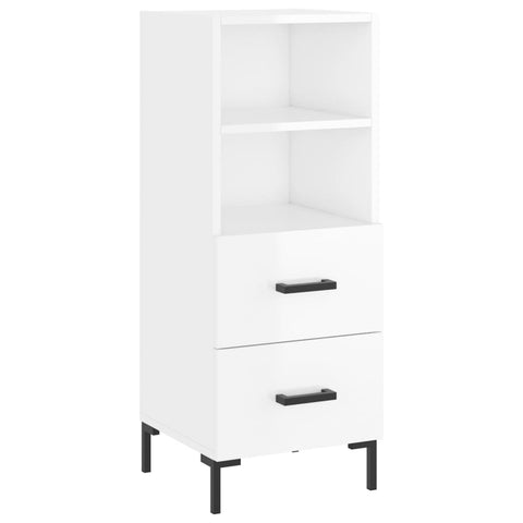 vidaXL Highboard Hochglanz-Weiß 34,5x34x180 cm Holzwerkstoff