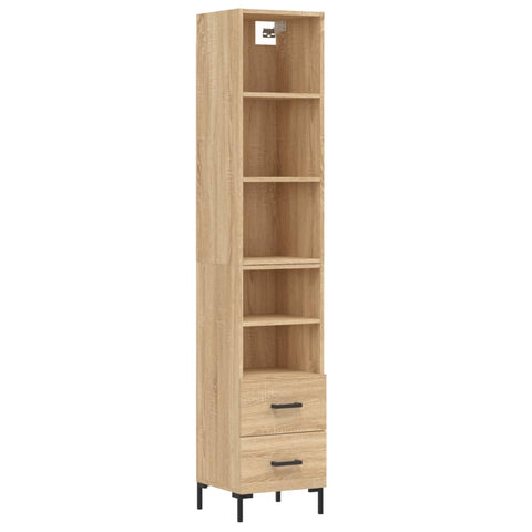 vidaXL Highboard Sonoma-Eiche 34,5x34x180 cm Holzwerkstoff