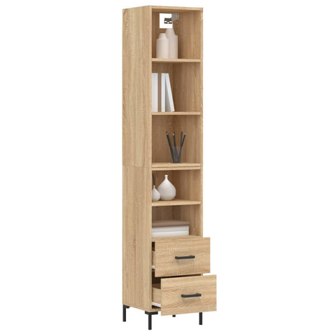 vidaXL Highboard Sonoma-Eiche 34,5x34x180 cm Holzwerkstoff