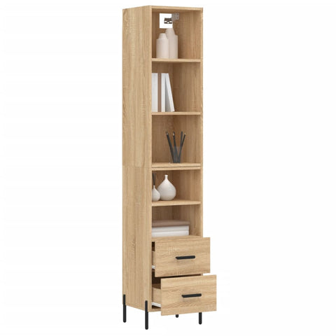 vidaXL Highboard Sonoma-Eiche 34,5x34x180 cm Holzwerkstoff