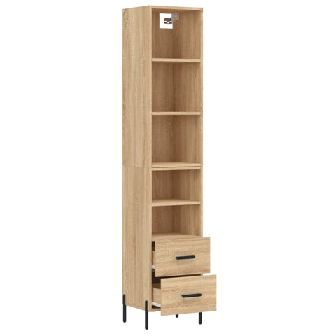 vidaXL Highboard Sonoma-Eiche 34,5x34x180 cm Holzwerkstoff