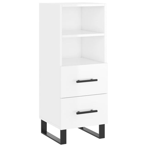 vidaXL Highboard Hochglanz-Weiß 34,5x34x180 cm Holzwerkstoff