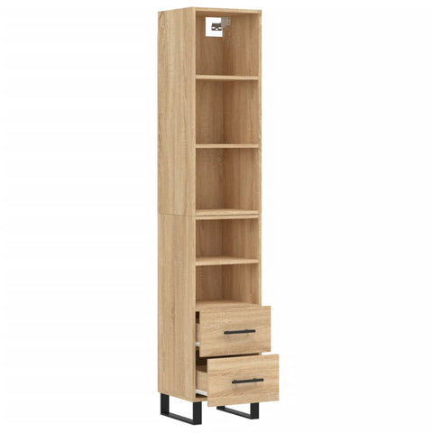 vidaXL Highboard Sonoma-Eiche 34,5x34x180 cm Holzwerkstoff