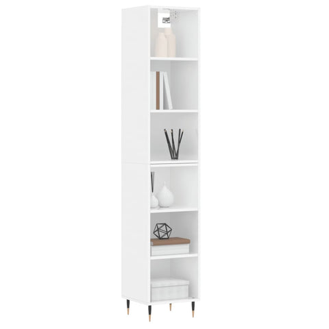 vidaXL Highboard Hochglanz-Weiß 34,5x32,5x180 cm Holzwerkstoff