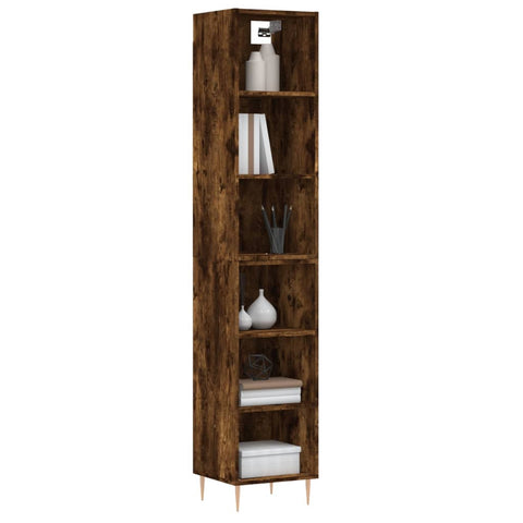 vidaXL Highboard Räuchereiche 34,5x32,5x180 cm Holzwerkstoff