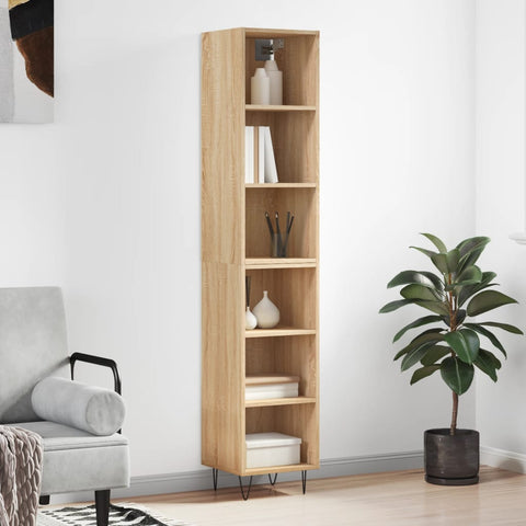 vidaXL Highboard Sonoma-Eiche 34,5x32,5x180 cm Holzwerkstoff