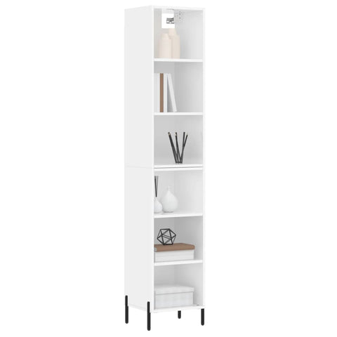 vidaXL Highboard Hochglanz-Weiß 34,5x32,5x180 cm Holzwerkstoff