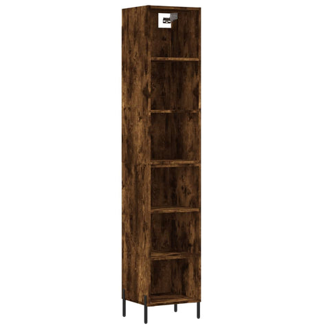 vidaXL Highboard Räuchereiche 34,5x32,5x180 cm Holzwerkstoff