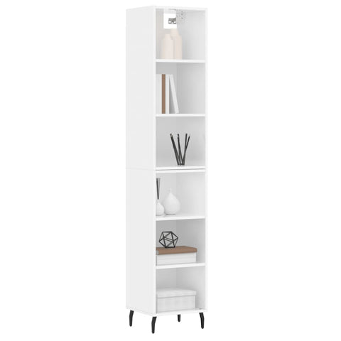 vidaXL Highboard Hochglanz-Weiß 34,5x32,5x180 cm Holzwerkstoff