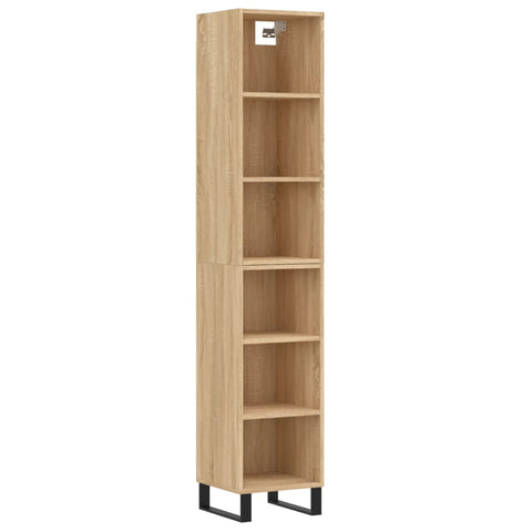 vidaXL Highboard Sonoma-Eiche 34,5x32,5x180 cm Holzwerkstoff